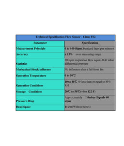 technical specification flow sensor